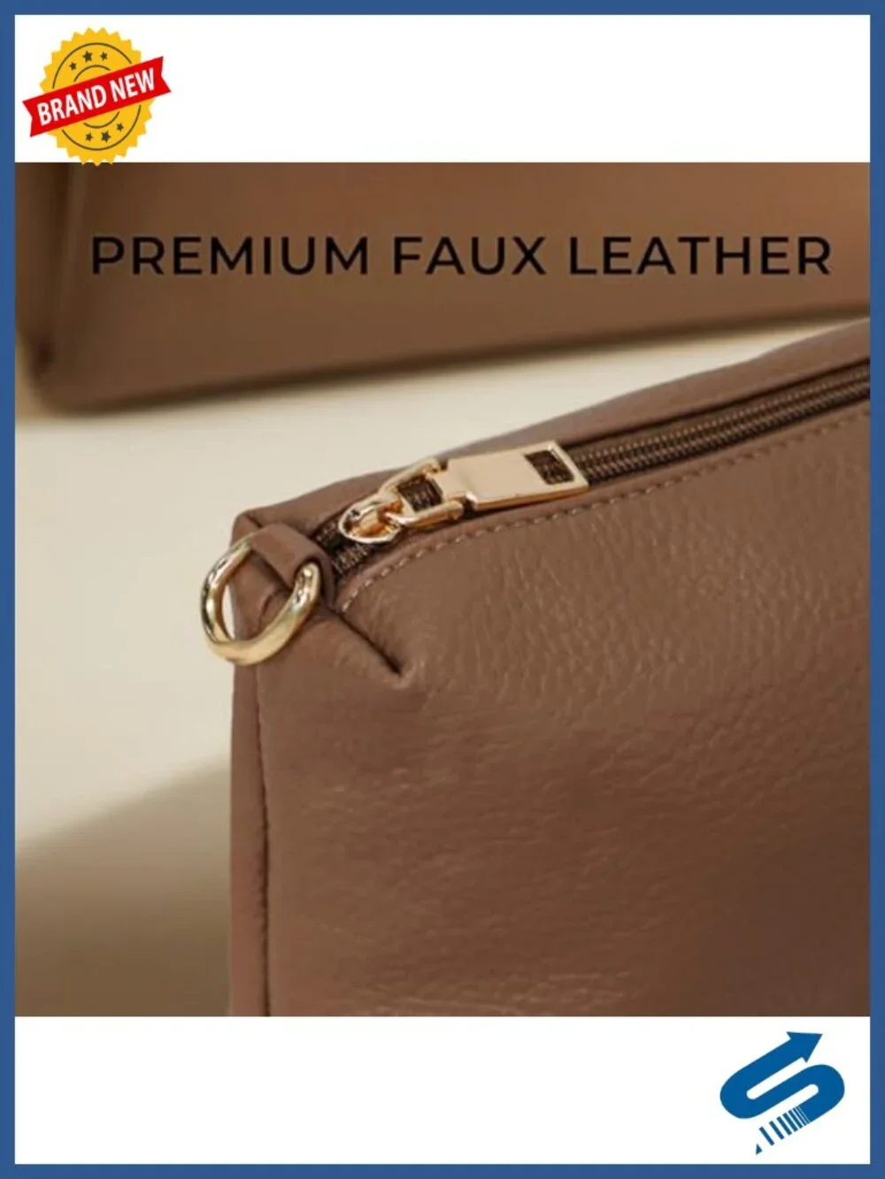 Suede Faux Leather Satchel Crossbody Bag with Adjustable Strap & Inner Pouch